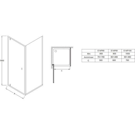 Душевая дверь Jacob Delafon Serenity 90 см E14P90-GA, хром/прозрачное - фото 3