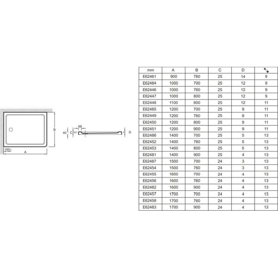 Акриловый поддон Jacob Delafon Flight 170x70 см E62457-00 - фото 4