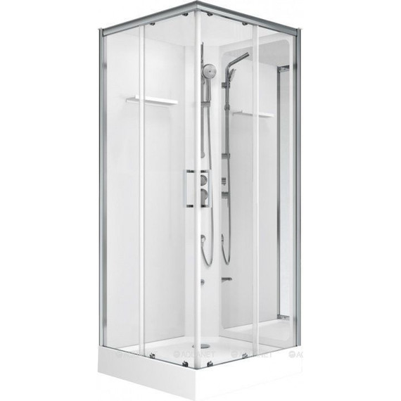 Душевое кабина Aquanet Passion S 2.0 90x90 см 263869, хром/прозрачное (безсиликоновая сборка) - фото 