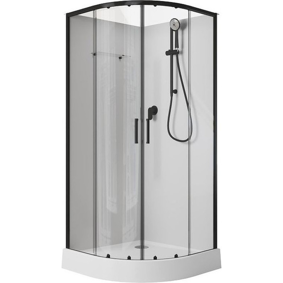 Душевое кабина Aquanet Passion EVO R 90x90 см 267256, чёрный/прозрачное (безсиликоновая сборка) - фото 