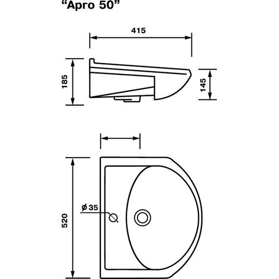 Умывальник Оскольская керамика Арго 50 52х41,5х18,5 см 40701000505 - фото 5