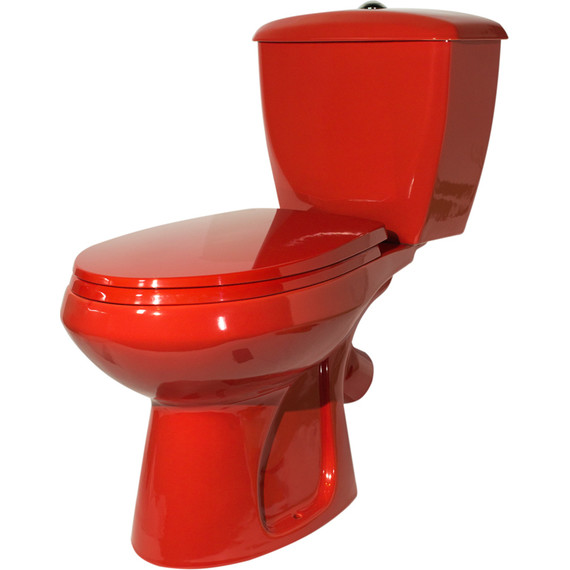 Унитаз-компакт Оскольская керамика Элисса Стандарт красный с полипропиленовой крышкой 43360130202, Цвет производителя: красный - фото 2