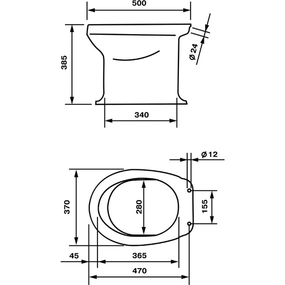 Унитаз приставной Оскольская керамика Дачный Стандарт с полипропиленовой крышкой 46901100002 - фото 6