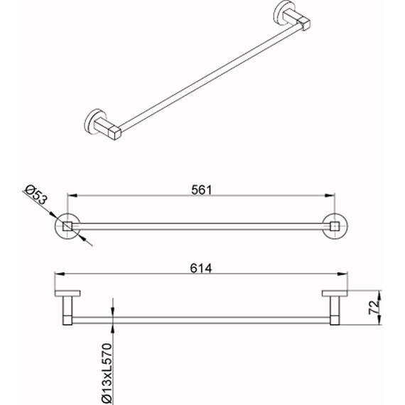Полотенцедержатель Azario Nessy AZ-73101 - фото 3