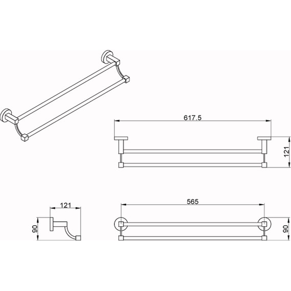 Полотенцедержатель Azario Nessy AZ-73102 - фото 3