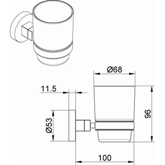 Стакан для зубных щеток Azario Nessy AZ-73106 - фото 3