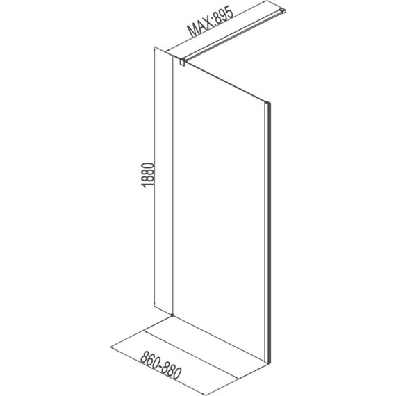 Душевая перегородка Aquanet Cinetic AE12-F-90H190U-CT 90 см см 243623, хром/прозрачное - фото 3