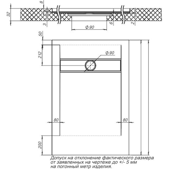 Каменный поддон Aquanet Delight 160x90 см 258887, серый - фото 8