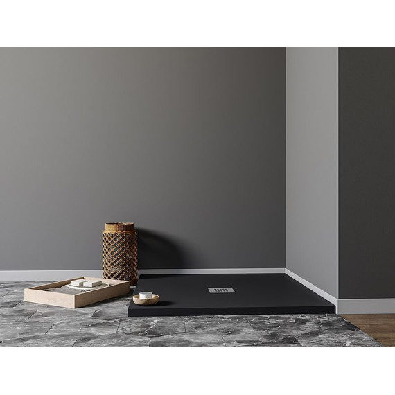 Каменный поддон Aquanet Pleasure 90x90 см 258888, чёрный - фото 5