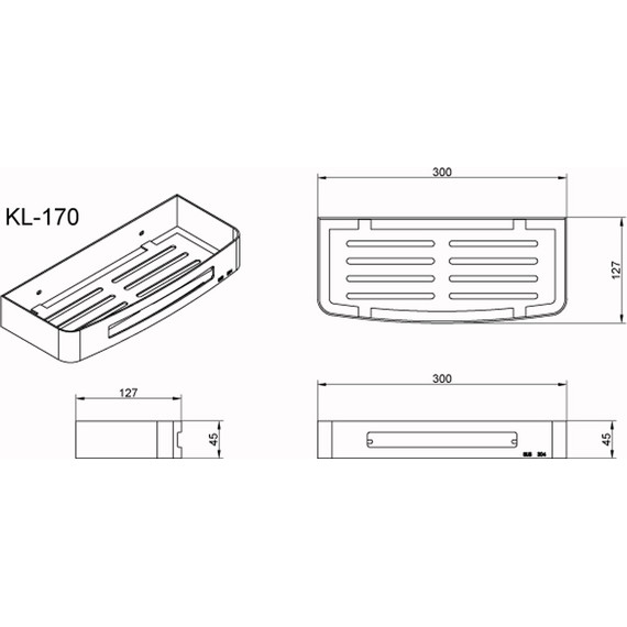 Полка прямоугольная Azario AZ-170 - фото 2