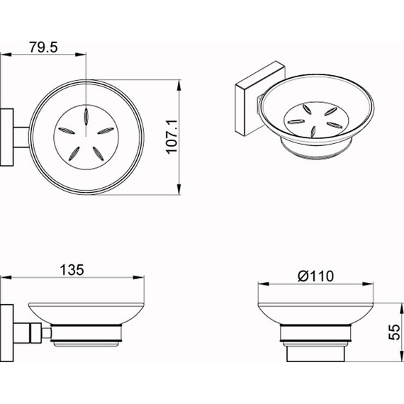 Мыльница Azario Rina AZ-87008 - фото 3