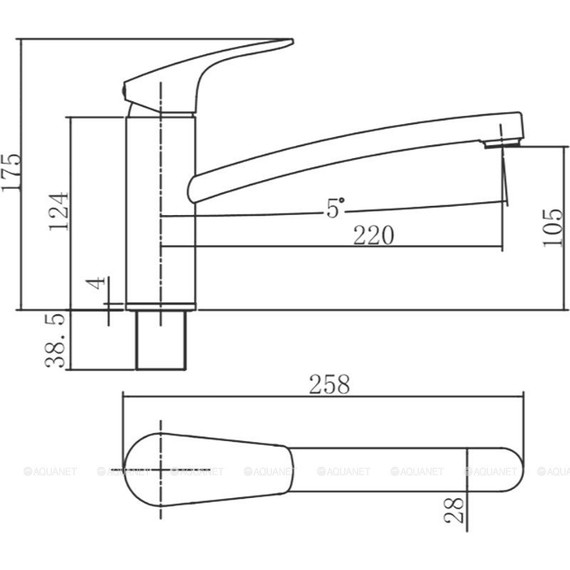 Смеситель для кухни Aquanet Static AF330-40C 237446 - фото 2