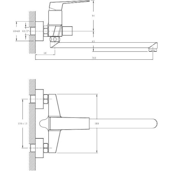 Смеситель для ванны Haiba HB22191 - фото 2