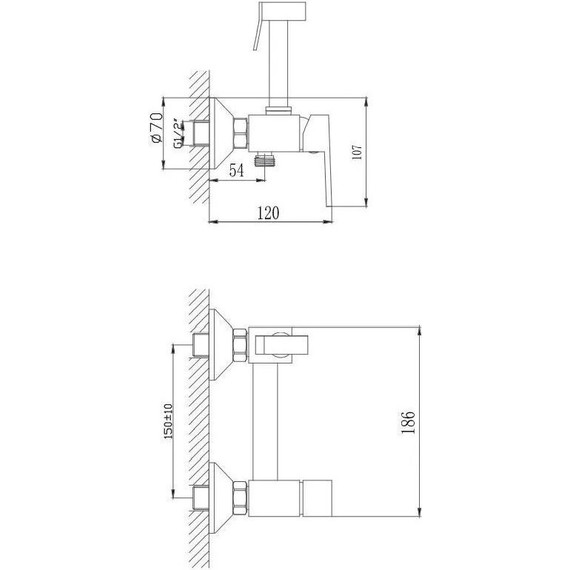 Набор для гигиенического душа Haiba HB5513-4, бронза - фото 2