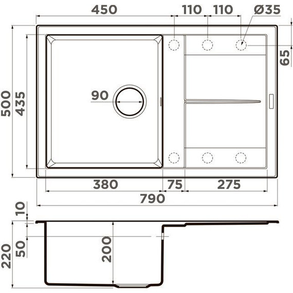 Кухонная мойка Omoikiri Sumi 79-GR 4993552, leningrad grey, Цвет производителя: Leningrad Grey - фото 4