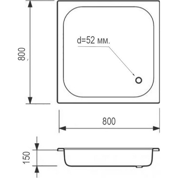 Поддон стальной ВИЗ Antika 80x80 см APS-80101 - фото 4