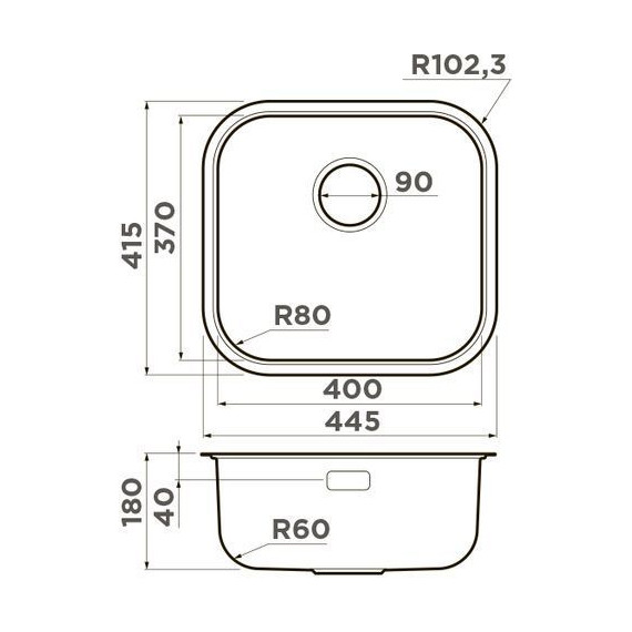 Мойка кухонная Omoikiri Omi 44-U/I-GM (4993191) 0,8 мм, вороненая сталь, Цвет производителя: вороненая сталь - фото 2