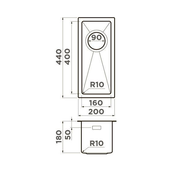 Мойка кухонная Omoikiri Taki 20-U/IF-GM (4973105) 1,2 мм, вороненая сталь, Цвет производителя: вороненая сталь - фото 2