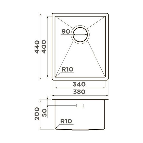 Мойка кухонная Omoikiri Taki 38-U/IF-LG (4973092) 1,2 мм, светлое золото, Цвет производителя: светлое золото - фото 5
