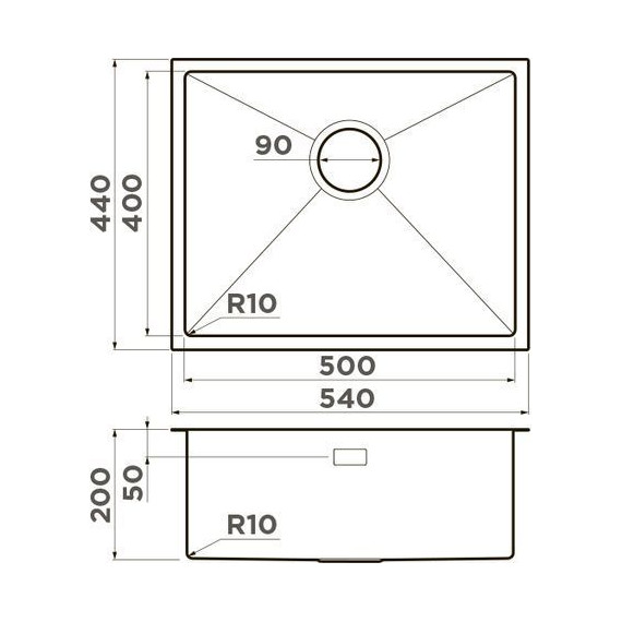 Мойка кухонная Omoikiri Taki 54-U/IF-LG (4973093) 1,2 мм, светлое золото, Цвет производителя: светлое золото - фото 2
