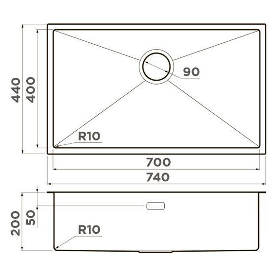 Мойка кухонная Omoikiri Taki 74-U/IF-IN (4993497) 1,2 мм, Цвет производителя: нержавеющая сталь - фото 4
