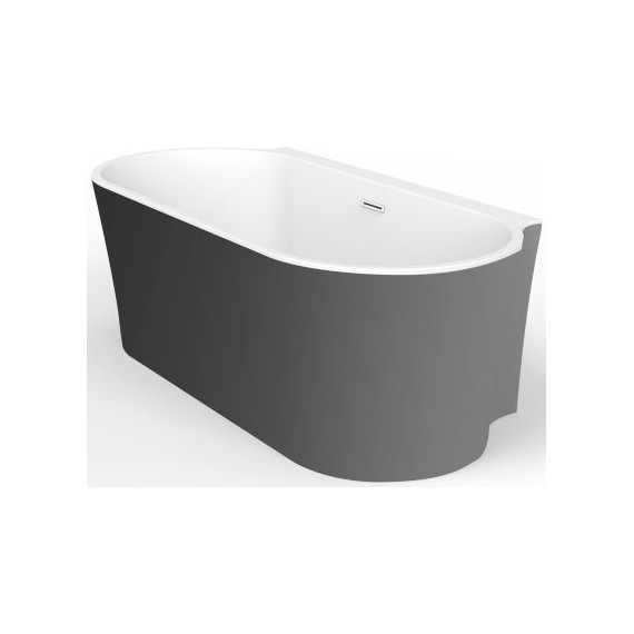 Ванна акриловая BelBagno BB409-1700-800-W/NM 170х80 см, чёрный/белый - фото 