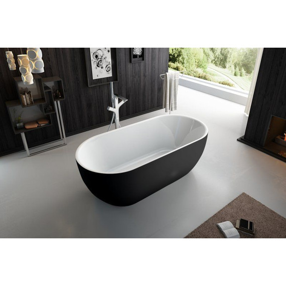 Ванна отдельностоящая BelBagno BB70-1700-800-W/NM 170х80 см, чёрный/белый - фото 