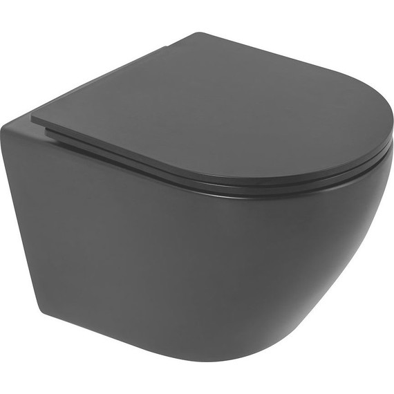 Унитаз подвесной безободковый BelBagno Colorato BB062CHR-MB, чёрный матовый, Цвет производителя: чёрный матовый - фото 