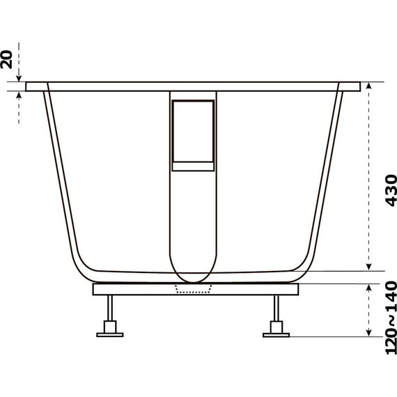 Ванна каменная Bas Афина 170x75 см - фото 6