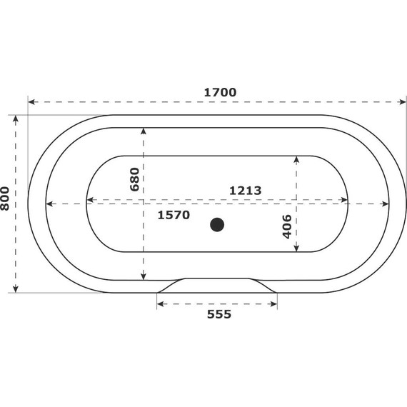 Ванна каменная Bas Венеция 170x80 см, серый - фото 5
