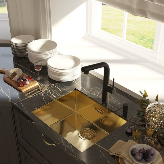 Кухонная мойка Iddis Edifice EDI54B0i77 1 мм, золото матовое - фото 3