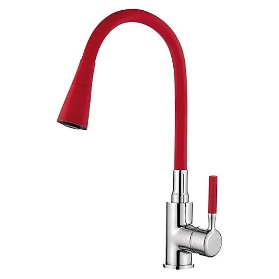 Смеситель для кухни Ledeme L4199-1, красный/хром - фото 