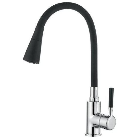 Смеситель для кухни Ledeme L4199-2, черный/хром - фото 