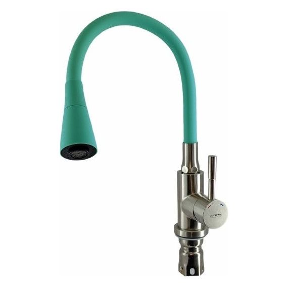Смеситель для кухни Ledeme L74199-11, бирюзовый/сатин - фото 