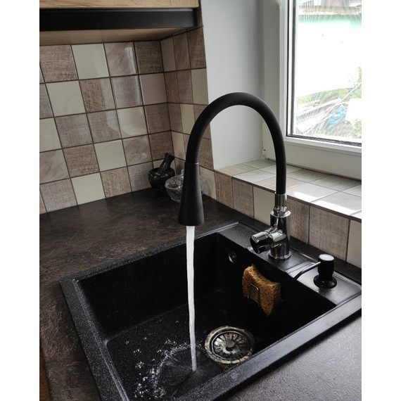 Смеситель для кухни Ledeme L74199-2, черный/сатин - фото 2