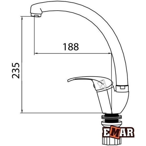 Смеситель для кухни Emar 3013, оникс, Цвет производителя: оникс - фото 2