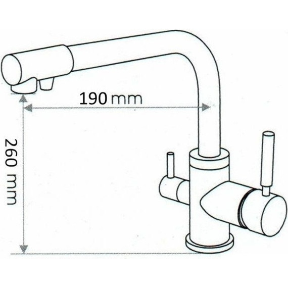 Смеситель для кухни Emar EC-3003, антрацит, Цвет производителя: антрацит - фото 2