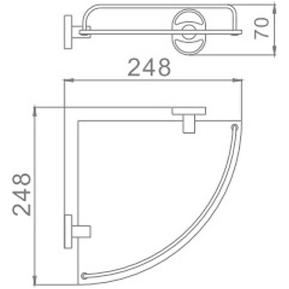 Cтеклянная полка угловая Haiba 25 см HB1921-1 - фото 3