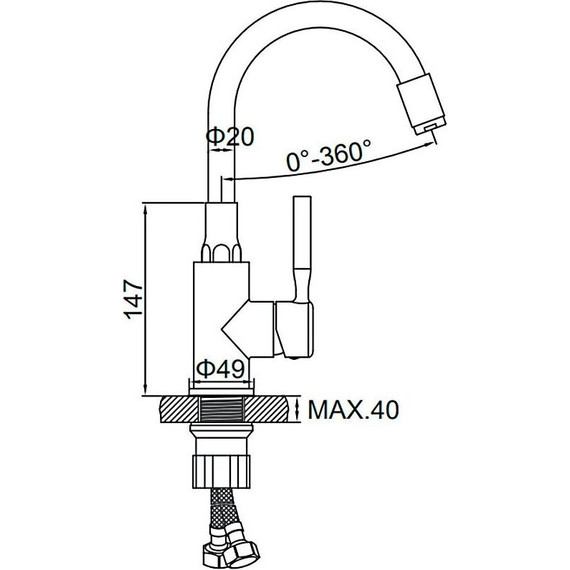 Смеситель для раковины Ledeme L1399-1 красный/хром - фото 7