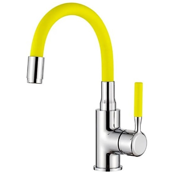 Смеситель для раковины Ledeme L1399-4 желтый/хром - фото 