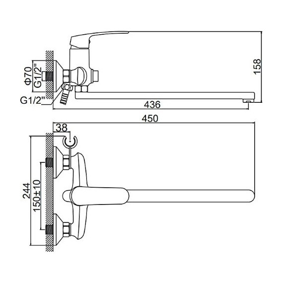Смеситель для ванны Ledeme L2372 - фото 2