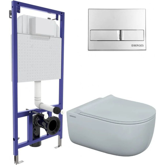 Инсталляция Berges Wasserhaus Novum с подвесным унитазом Ego XL Rimless 043203 - фото 