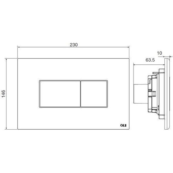 Кнопка смыва Oli Karisma (пневматическая) 641004, хром глянцевый - фото 2