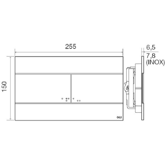 Кнопка смыва Oli Slim (механическая) 659044, хром глянцевый - фото 2