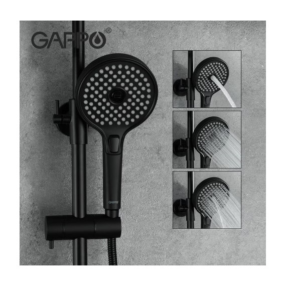 Душевая стойка Gappo G2403-6, черный/хром - фото 3