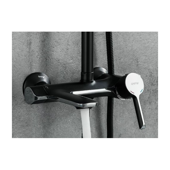 Душевая стойка Gappo G2403-6, черный/хром - фото 4