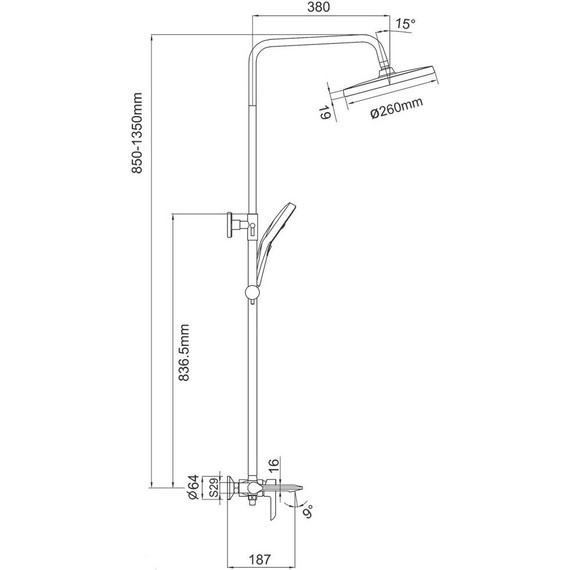 Душевая стойка Gappo G2403-8, белый/хром - фото 5