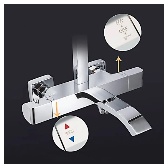 Душевая стойка с термостатом Gappo G2407-40 - фото 5