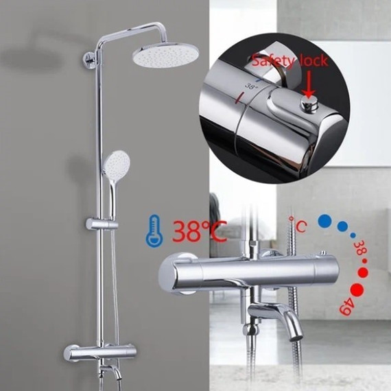 Душевая стойка с термостатом Gappo G2490, Цвет производителя: хром - фото 4