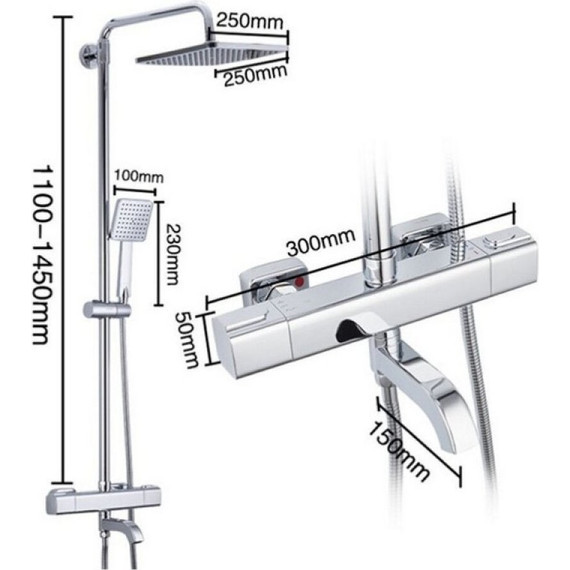 Душевая стойка с термостатом Gappo G2491, Цвет производителя: хром - фото 9